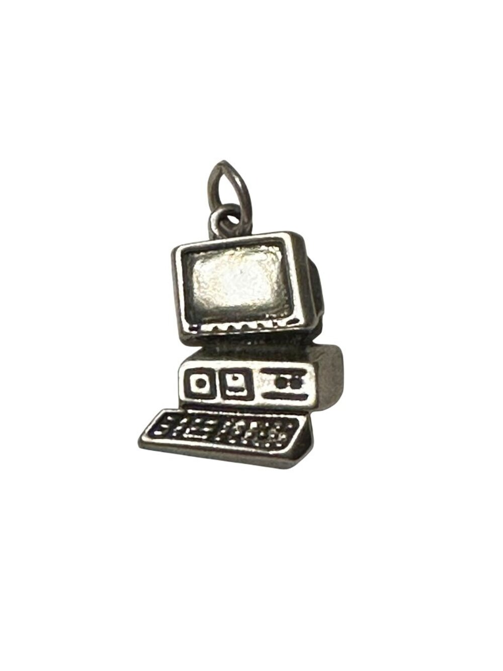 Sterling Silver Computer Charm Pendant